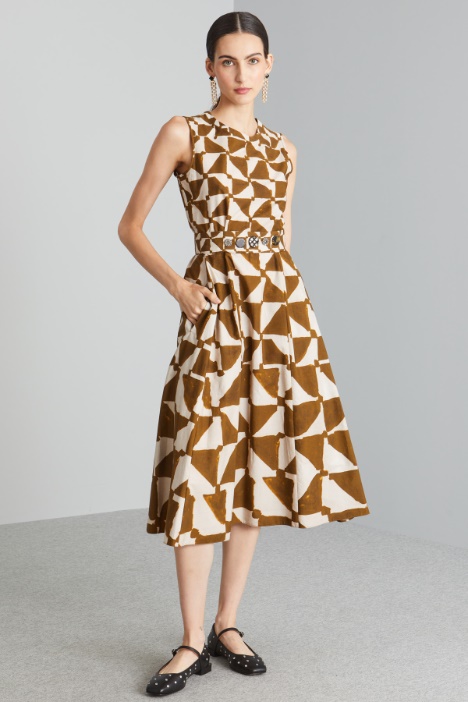 Vestido de popelina estampada