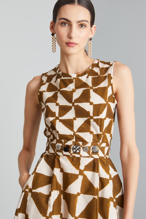 Vestido de popelina estampada