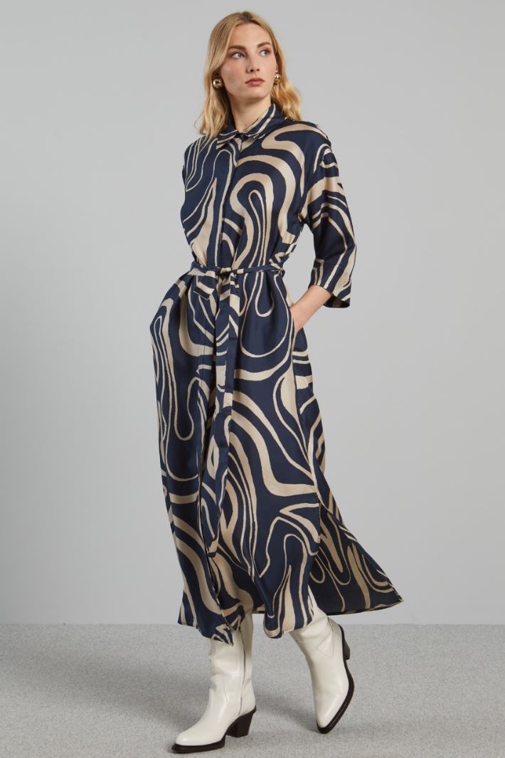 Long silk shirt dress Intrend - 3