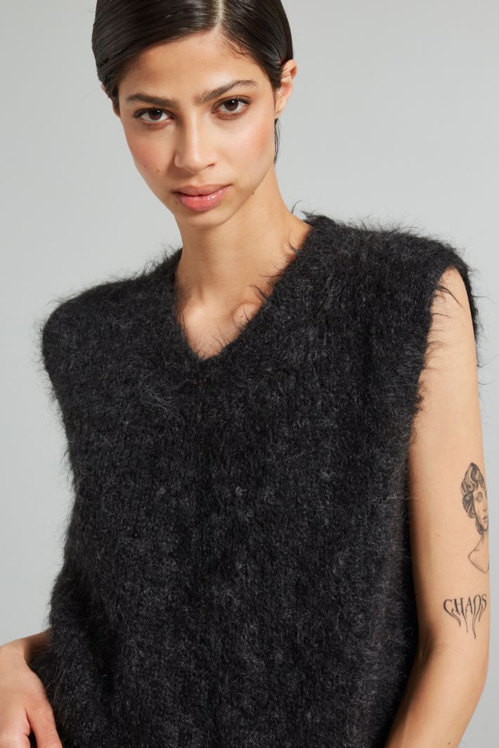 Gilet garzato in mohair Intrend - 4