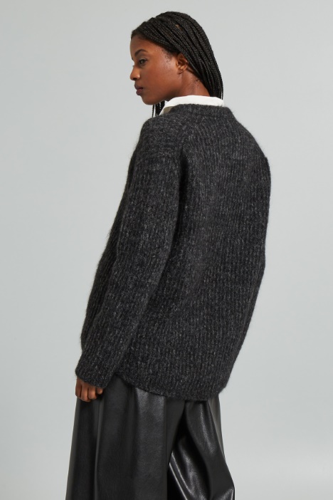 Jersey en mohair de canalé