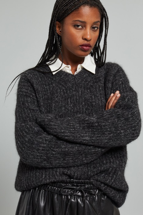 Jersey en mohair de canalé