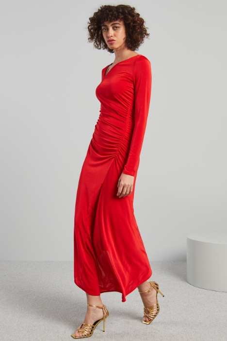 Abito asimmetrico in jersey