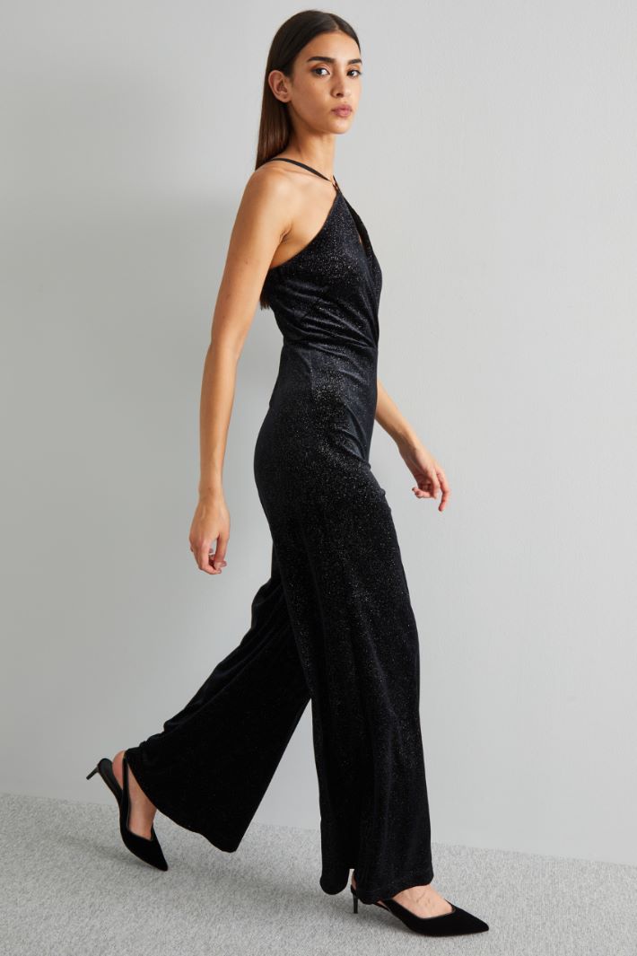 Lurex velvet jumpsuit Intrend - 3