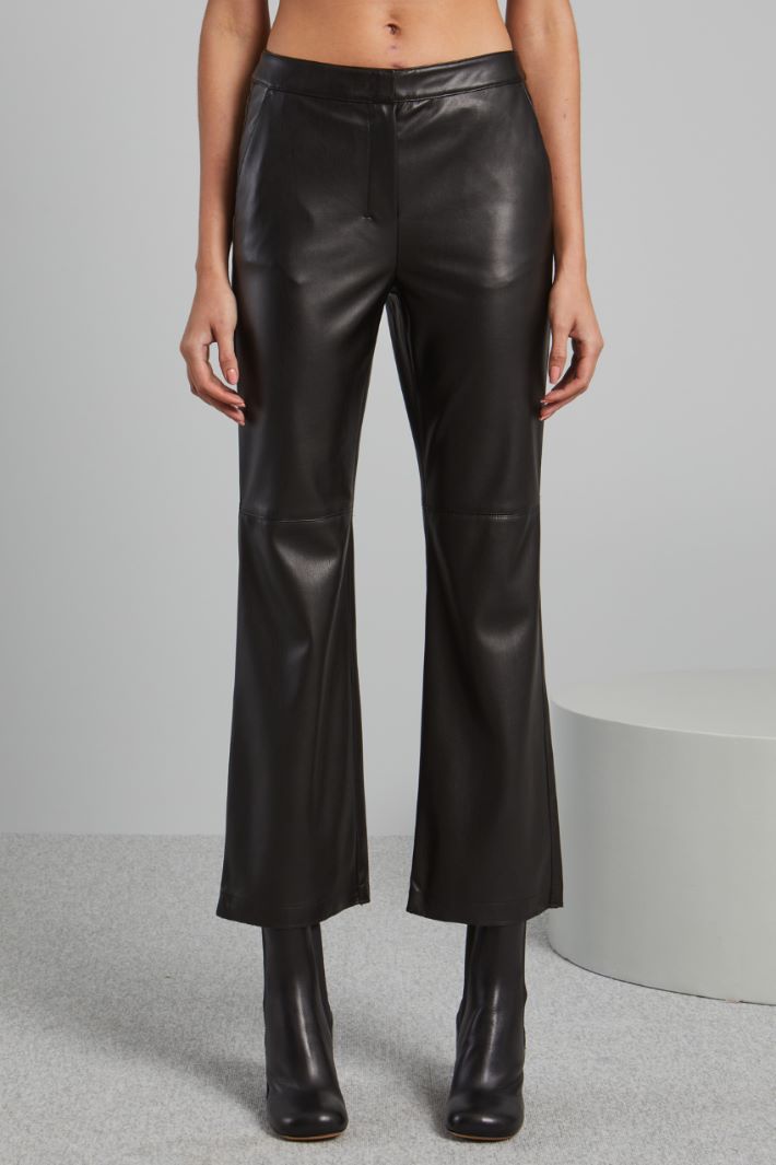 Flared faux leather trousers Intrend - 3