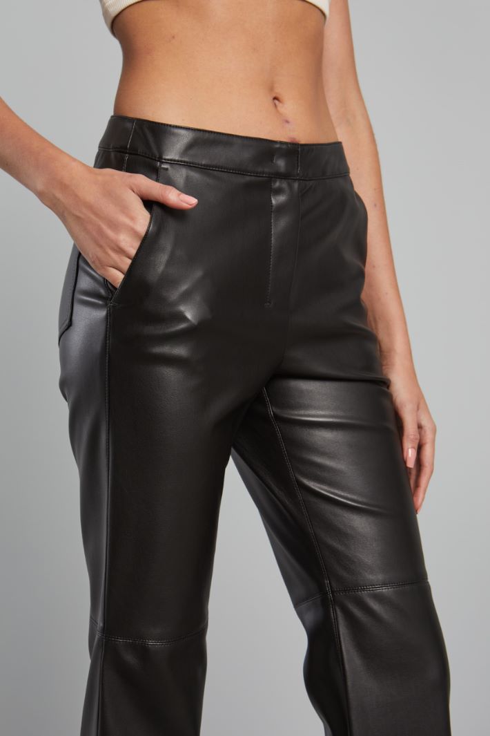 Flared faux leather trousers Intrend - 4