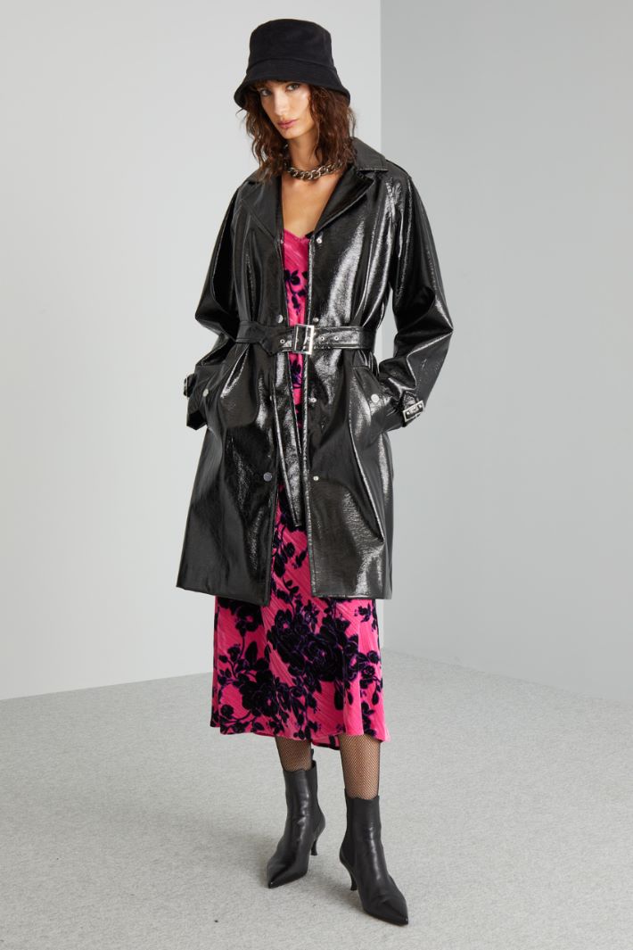 Glossy black coat best sale