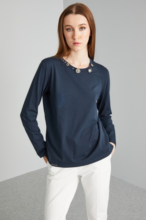 Studded jersey T-shirt Intrend