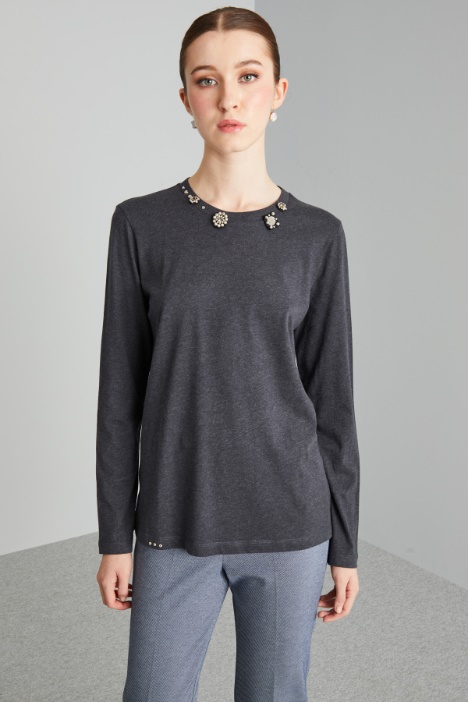 Studded jersey T-shirt Intrend