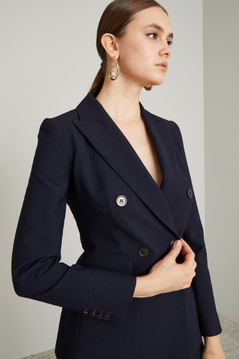 Blazer in seersucker di lana
