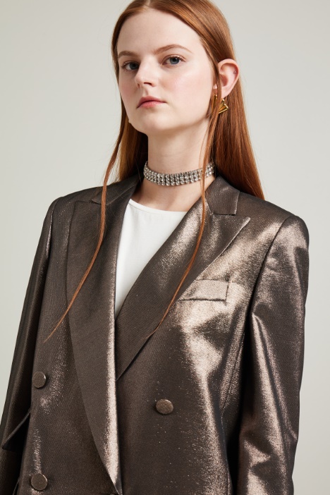 Blazer in seta lamè