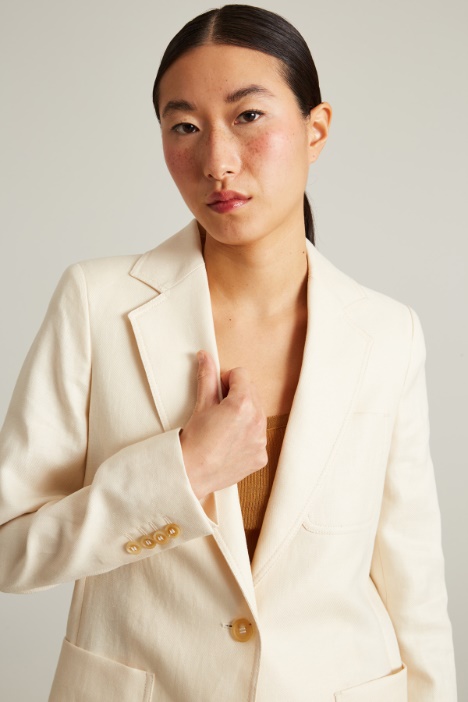 Blazer in lino diagonale