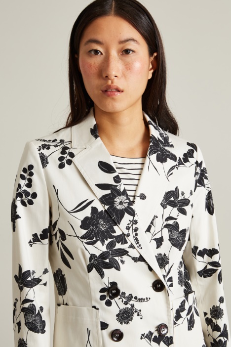 Blazer in raso stampato