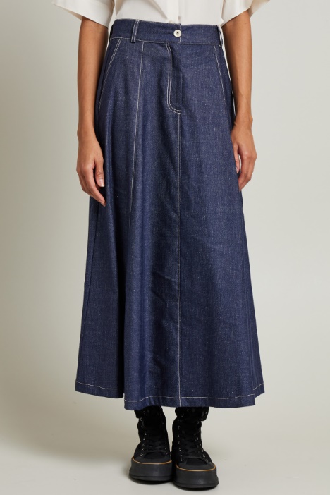 Gonna svasata effetto denim