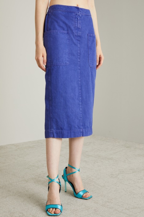 Gonna a tubino con maxi tasche