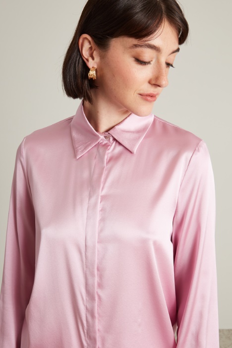 Camicia in raso di seta
