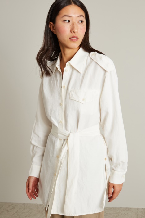 Casacca over in misto lino