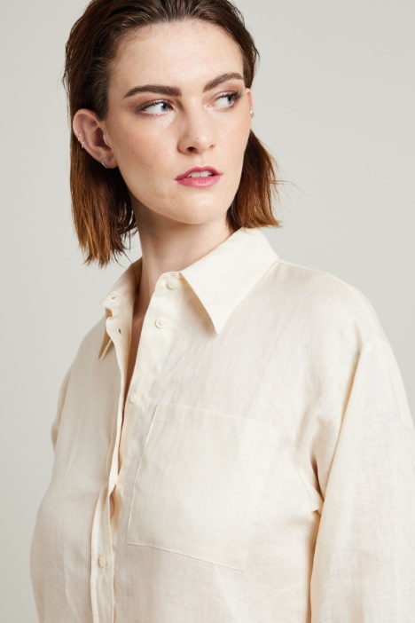 Camicia in tela di puro lino