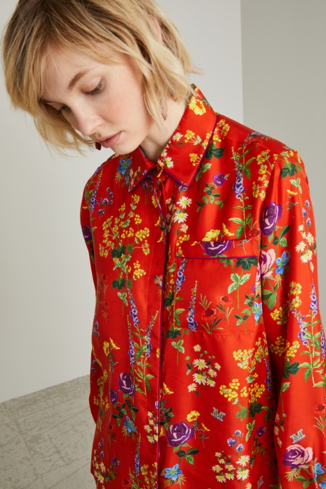 Camicia pajama in seta stampata