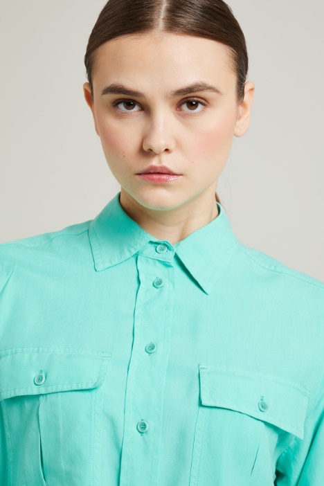 Camicia sahariana in mussola