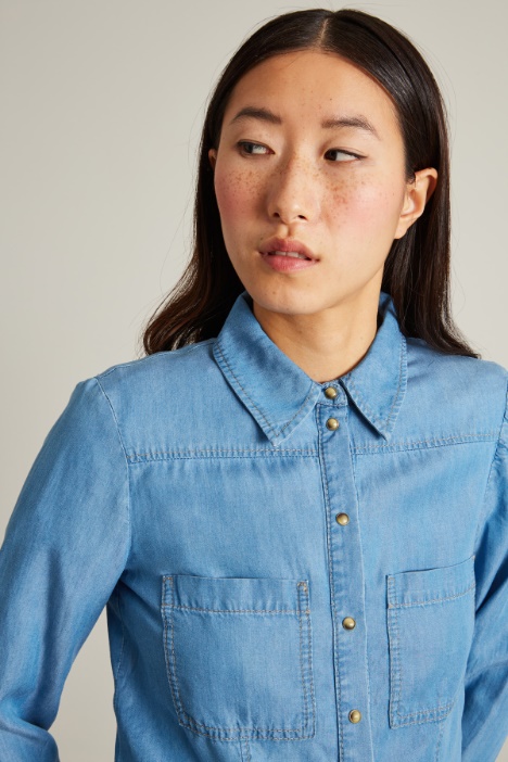 Camicia in denim fluido