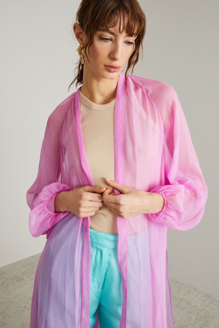 Silk chiffon duster coat Intrend - 4