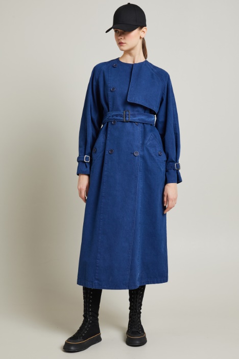 Trench doppiopetto in canvas