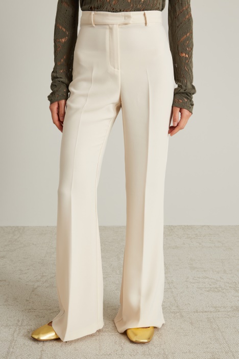 Pantaloni flare in enver satin