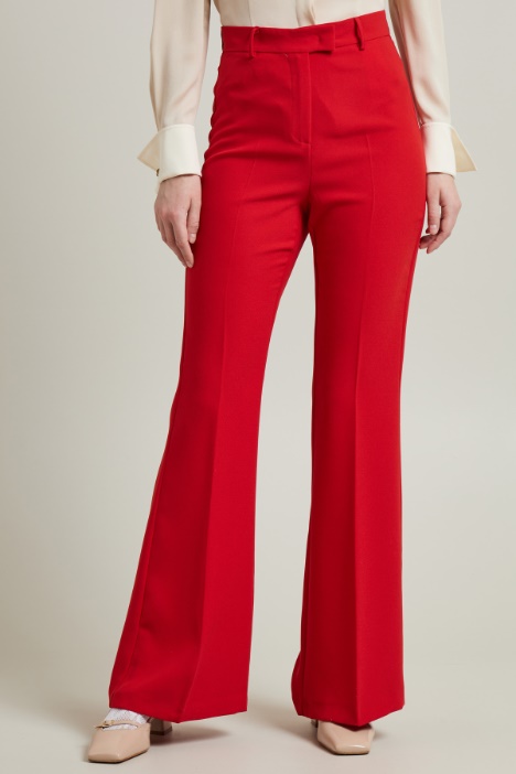 Pantaloni flare in enver satin
