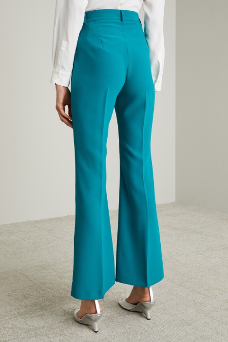 Pantaloni flare in enver satin