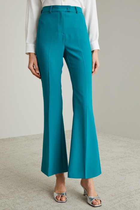Pantaloni flare in enver satin