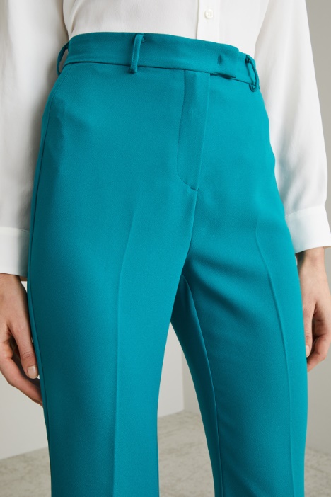Pantaloni flare in enver satin