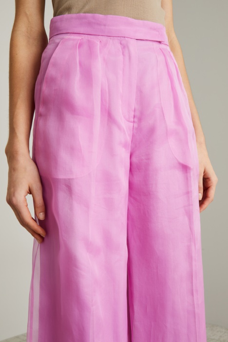 Pantaloni a palazzo in organza