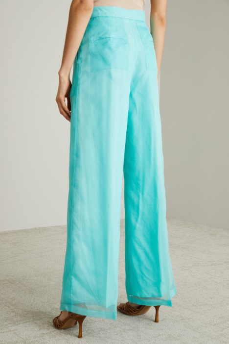 Pantaloni a palazzo in organza