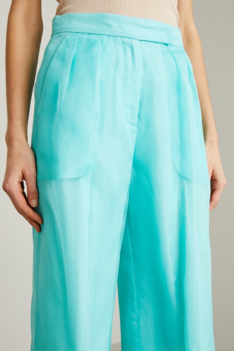 Pantaloni a palazzo in organza