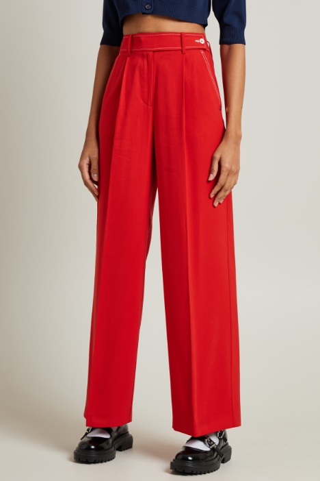 Pantaloni ampi in twill