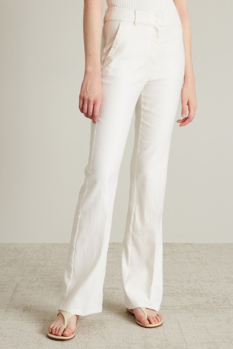 Pantaloni in lino effetto denim