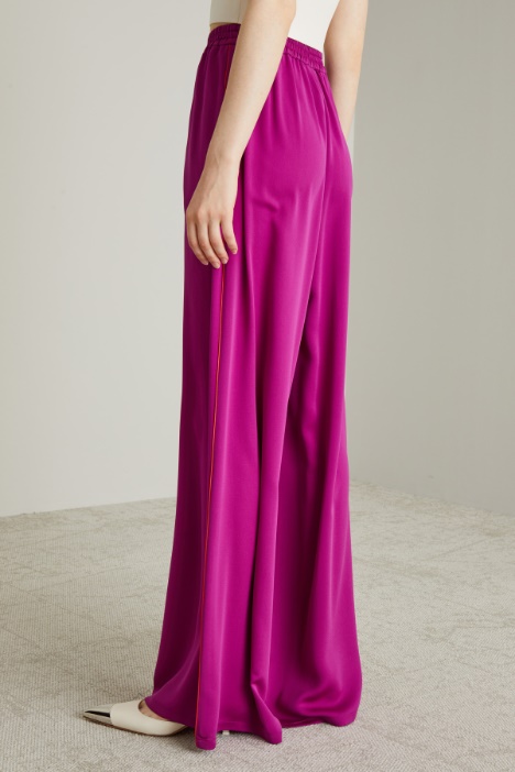Pantaloni svasati in pura seta