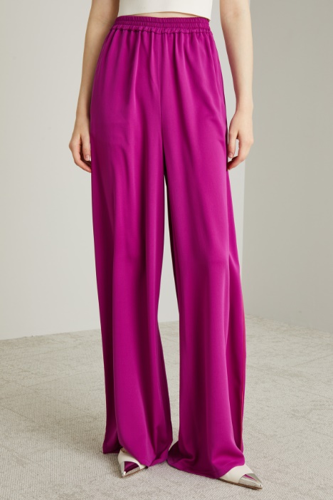 Pantaloni svasati in pura seta