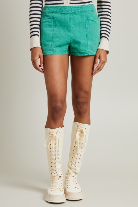 Mini short in canvas di cotone