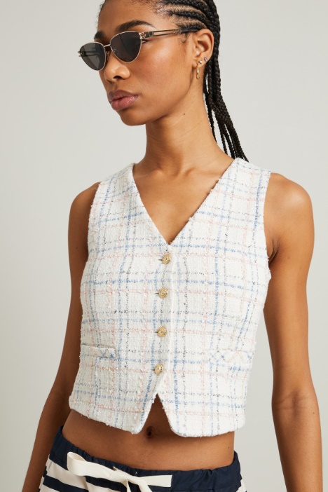 Gilet in tweed lamé