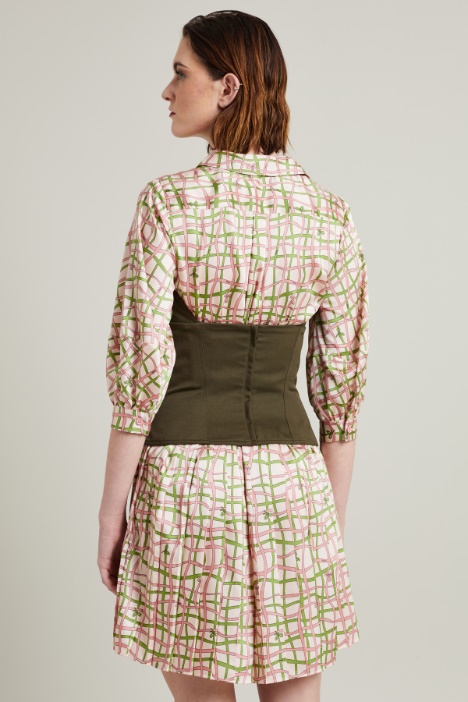 Top bustier in gabardina di cotone