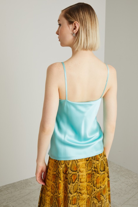 Top sottoveste in pura seta
