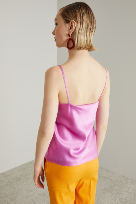 Top sottoveste in pura seta