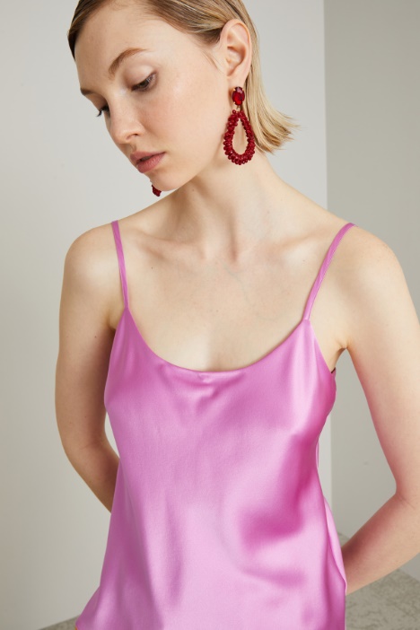 Top sottoveste in pura seta