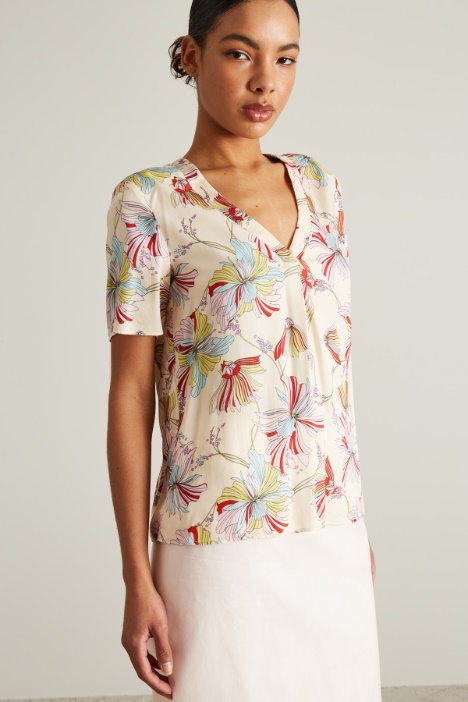 Printed twill blouse Intrend