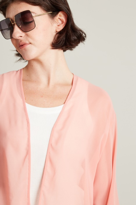 Abrigo guardapolvo corto de georgette