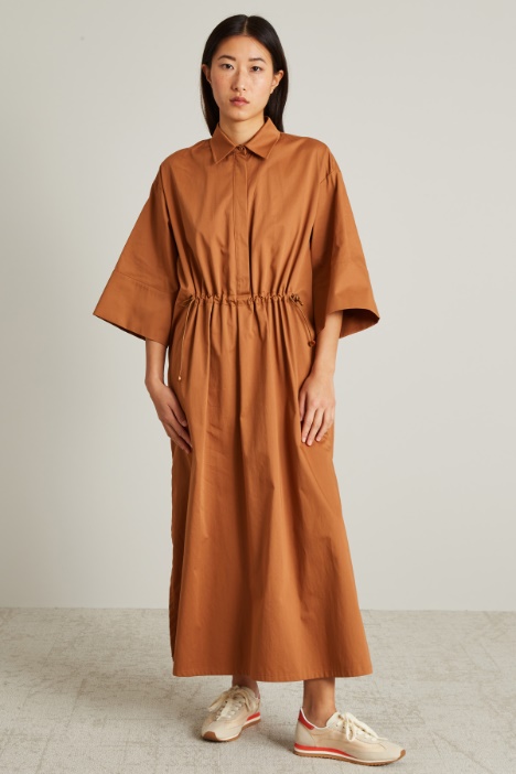 Abito in cotone e seta con coulisse