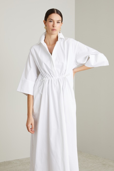 Abito in cotone e seta con coulisse