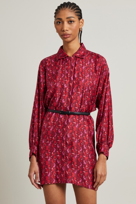 Abito chemisier in seta stampata